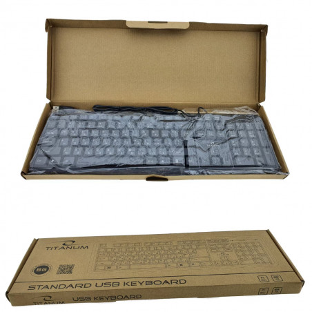Клавиатура Titanium TK101BG, USB 2.0, Кирилизация, Черен