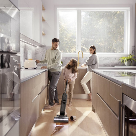 Вертикална прахосмукачка Tineco Floor One S7 Flashdry Pet, 230W, 0.72 л мръсна/0.85 л чиста, Автономия 40 минути, 4 режима, FlashDry самопочистваща система, LED дисплей, Черен