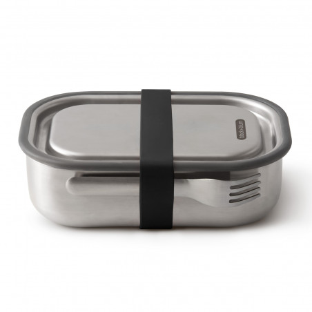 Кутия за храна Black+Blum BAM-SS-L018, 1 l, Правоъгълна, Подходяща за фурна, Без BPA, Неръждаема стомана, Сив