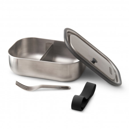 Кутия за храна Black+Blum BAM-SS-L018, 1 l, Правоъгълна, Подходяща за фурна, Без BPA, Неръждаема стомана, Сив