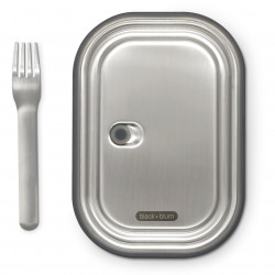 Кутия за храна Black+Blum BAM-SS-L018, 1 l, Правоъгълна, Подходяща за фурна, Без BPA, Неръждаема стомана, Сив