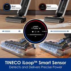 Вертикална прахосмукачка Tineco Floor One S6 Flashdry Pet FW144000DE, 220W, 0.7 л мръсна/0.8 л чиста/0.8 л прах, Автономия 35 мин, iLoop сензор, Технология MHCBS, 130 м2, Черен