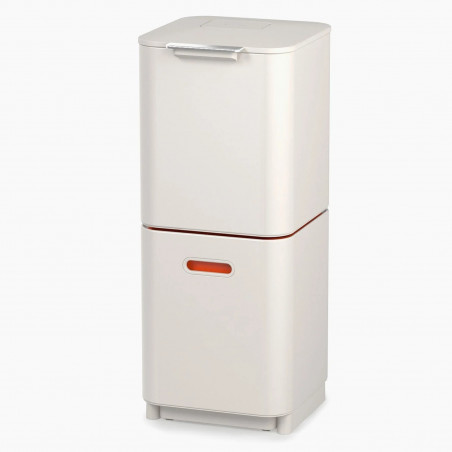 Кошче за боклук 3в1 Joseph Joseph Totem Compact 30064, 2x20 л, 3 л контейнер за оптадъци, Вертикален дизайн, Сменяеми филтри с активен въглен, Бежов