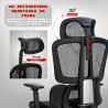 Директорски ергономичен стол ERGOMASTER PRO, До 150 кг, 4 степенно регулиране на облегалката, Дишаща материя, Лумбална опора, Поставка за крака, Черен