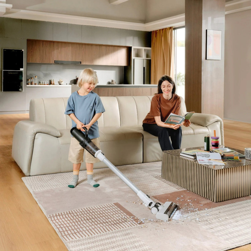 Вертикална прахосмукачка Tineco Floor One Switch S6 Pet, 230W, Сухо/Мокро, 0.45 л мръсна/0.5 л чиста, Flashdry самопочистване, Автономия 65 мин, Филтър за домашни любимци, Черен
