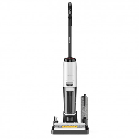 Вертикална прахосмукачка Tineco Floor One S7 Steam Plus 4В1, 240W, Сухо/Мокро, 0.7 л мръсна/0.8 л чиста, LED екран и осветление, Пара + сушене, Бял/черен