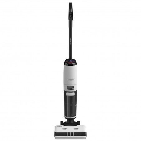 Вертикална прахосмукачка Tineco Floor One S7 Steam Plus 4В1, 240W, Сухо/Мокро, 0.7 л мръсна/0.8 л чиста, LED екран и осветление, Пара + сушене, Бял/черен