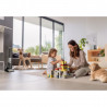 Вертикална прахосмукачка Tineco Floor One S7 Steam Plus 4В1, 240W, Сухо/Мокро, 0.7 л мръсна/0.8 л чиста, LED екран и осветление, Пара + сушене, Бял/черен