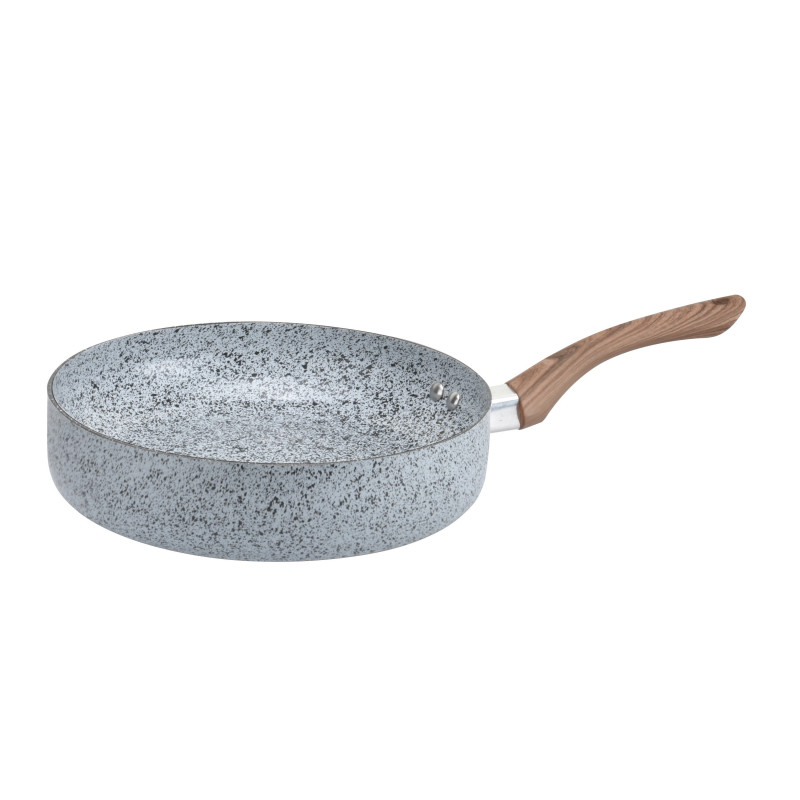 Тиган Oliver Voltz Siena OV51319J28D, 28 см, Дълбок, Мраморно покритие, Индукция, Сив