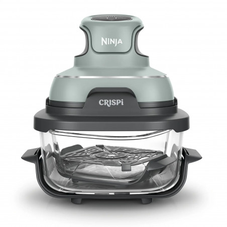 Фритюрник с горещ въздух преносим 4в1 Ninja CRISPi FN101EUSG, 1700W, 3.8l, 6 порции, 2 стъклени контейнера, 4 програми, Без PFAS и BPA, Зелен