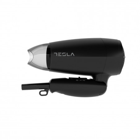 Сешоар Tesla DRH200BT, Сгъваем, 1600W, 16800 об/мин, 2 скорости, 2 температурни настройки, Концентратор, Студена струя, Черен
