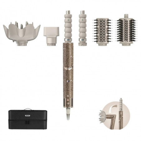 Многофункционална маша 5в1 Shark HD446JSEU FlexStyle, 1650W, 3 скорости, 3 темп настройки, Автоматично увиване и фиксиране на къдрици Coanda, Сушене, Изправяне, Шампанско/диамант