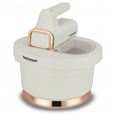 Миксер с купа Techwood TMB-340, 500W, 6 скорости, 2x 3.5 л, Капак против пръски, Бял/Шампанско