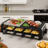 Раклет и грил Techwood TRGP-896, 1200W, Термостат, 8 мини раклета, Двойна защита, Черен