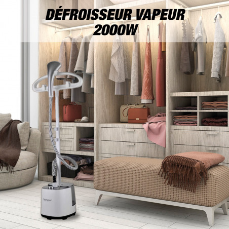 Уред за гладене с пара Techwood TDV-2006, 2000W, 2.8 l, 30 g/min, 90 min, Термична защита, 2 настройки, Бял
