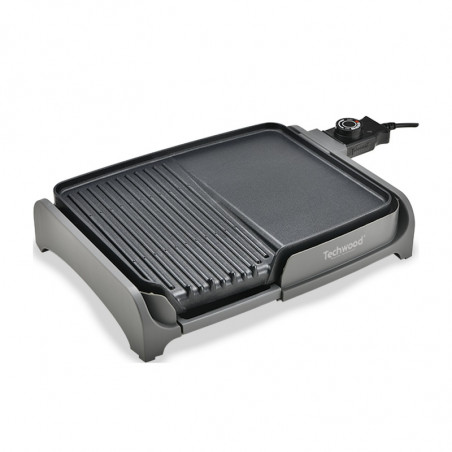 Скара тепаняки с грил 2в1 Techwood TTG-3326/2, 1600W, 33x26 см, Незалепващо покритие, Термостат, Черен