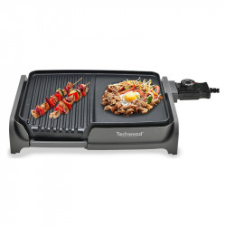 Скара тепаняки с грил 2в1 Techwood TTG-3326/2, 1600W, 33x26 см, Незалепващо покритие, Термостат, Черен