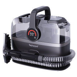 Мултифункционален почистващ уред с пара и вакуум Techwood TAN-7066V, 600/800W, Резервоар за чиста и отпадъчна вода, 3 режима, Дигитален дисплей, Тъмносив
