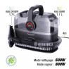 Мултифункционален почистващ уред с пара и вакуум Techwood TAN-7066V, 600/800W, Резервоар за чиста и отпадъчна вода, 3 режима, Дигитален дисплей, Тъмносив