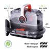 Мултифункционален почистващ уред с пара и вакуум Techwood TAN-7055V, 600/800W, Резервоар за чиста и отпадъчна вода, 3 режима, Дигитален дисплей, Тъмносив/оранжев