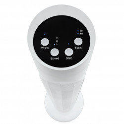 Вентилатор кула Elite ETTF-0331, 50W, 3 скорости, Таймер, LED, Тиха работа, Дистанционно, Бял
