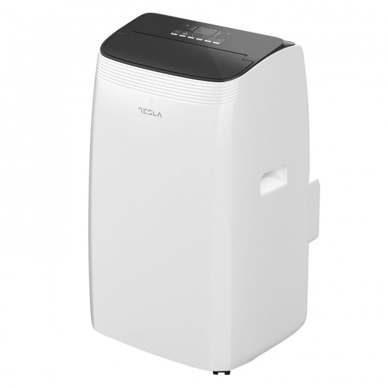 Мобилен климатик Tesla TTMYW-09CHW, 9000 BTU, 25 м2, 390 м3/ч, Wi-Fi, Drain Free, R290, LED дисплей, Обезвлажняване, Нощен режим, Бял