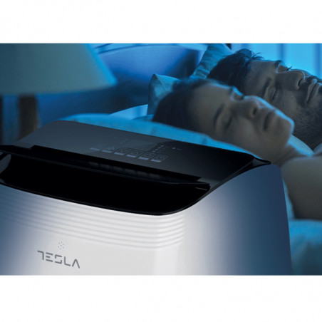 Мобилен климатик Tesla TTMYW-09CHW, 9000 BTU, 25 м2, 390 м3/ч, Wi-Fi, Drain Free, R290, LED дисплей, Обезвлажняване, Нощен режим, Бял