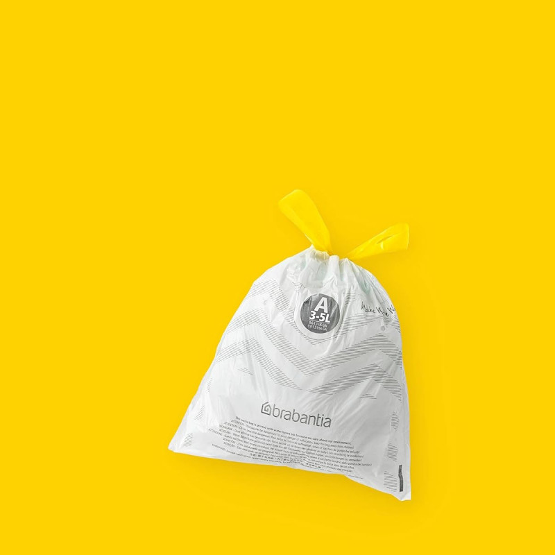 Торбички за кош Brabantia PerfectFit Sort&Go/Touch 647033, Размер A, 3-5 л, 20 броя, Бял
