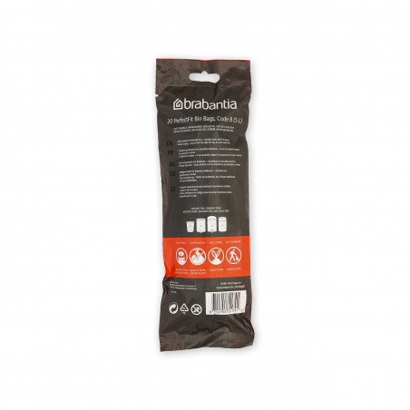 Торбички за кош Brabantia PerfectFit Slide/Paper Bin 647034, Размер B, 5-7 л, 20 броя, Бял