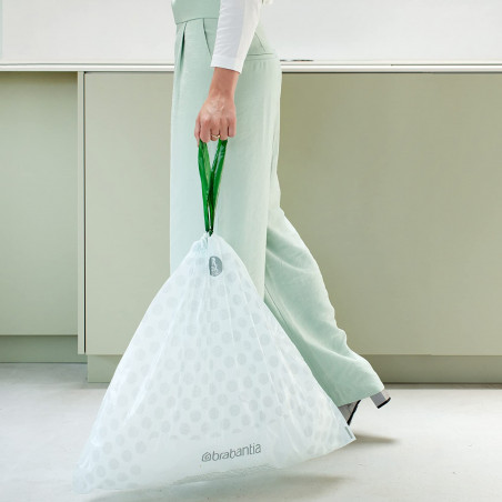 Торбички за кош Brabantia PerfectFit Slide/Paper Bin 647034, Размер B, 5-7 л, 20 броя, Бял