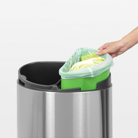 Торбички за кош Brabantia PerfectFit 647031, Размер C, 10-12 л, 10 броя, Биоразградими, Зелен