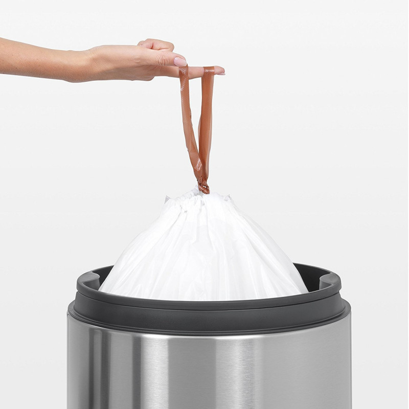 Торбички за кош Brabantia PerfectFit FlatBack+/Touch 647036, Размер L, 40-45 л, 10 броя, Бял