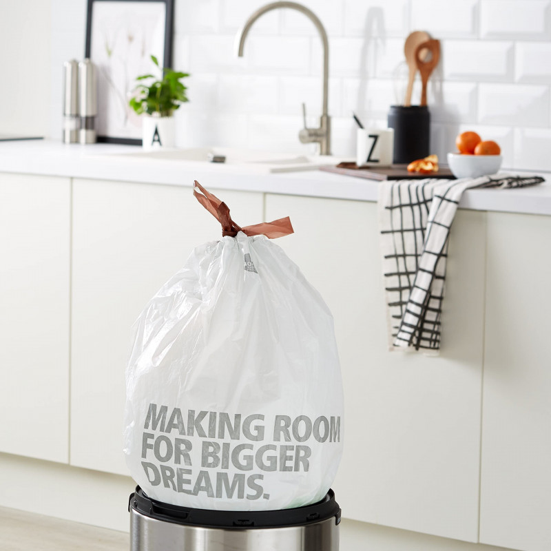 Торбички за кош Brabantia PerfectFit FlatBack+/Touch 647036, Размер L, 40-45 л, 10 броя, Бял