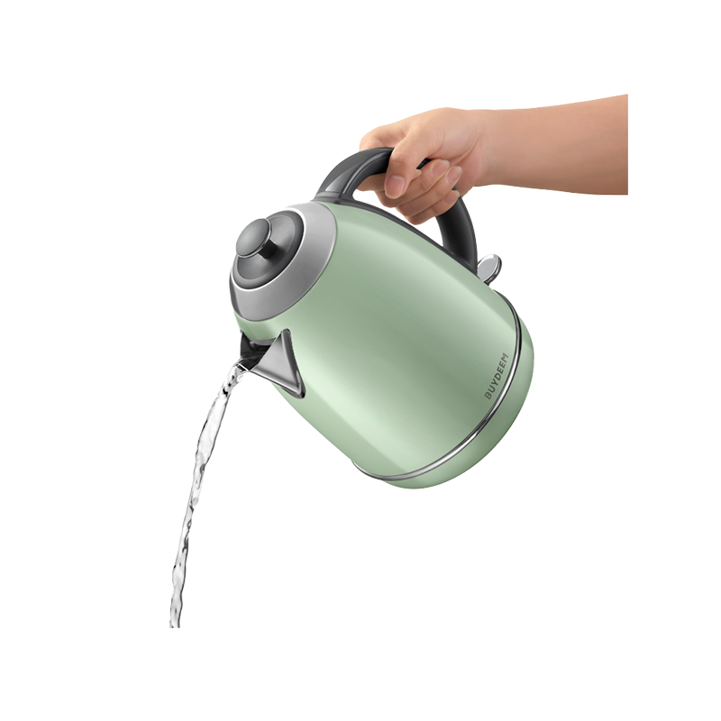 Електрическа кана BUYDEEM K640, 2400W, 1.7 л, Защита от кипене на сухо, Без BPA, LED, Светлозелен