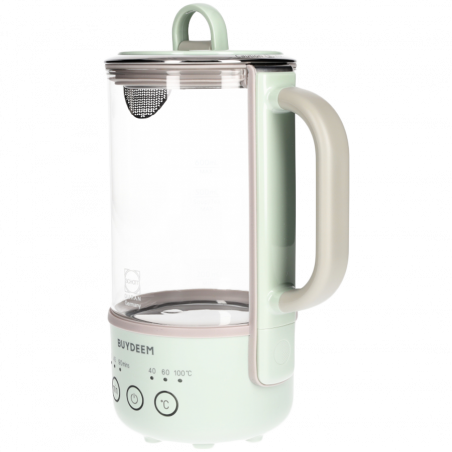 Електрическа кана BUYDEEM K314, 300W, 0.6 л, Таймер с 3 степени, 3 температурни настройки, Поддържане топло до 8 часа, Светлозелен