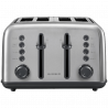 Тостер за хляб BUYDEEM DT640E, 1800W, 4 слота, 7 автоматични програми, 7 степени на препичане, LED индикатори, Тави за трохички, Високо изскачане, Инокс