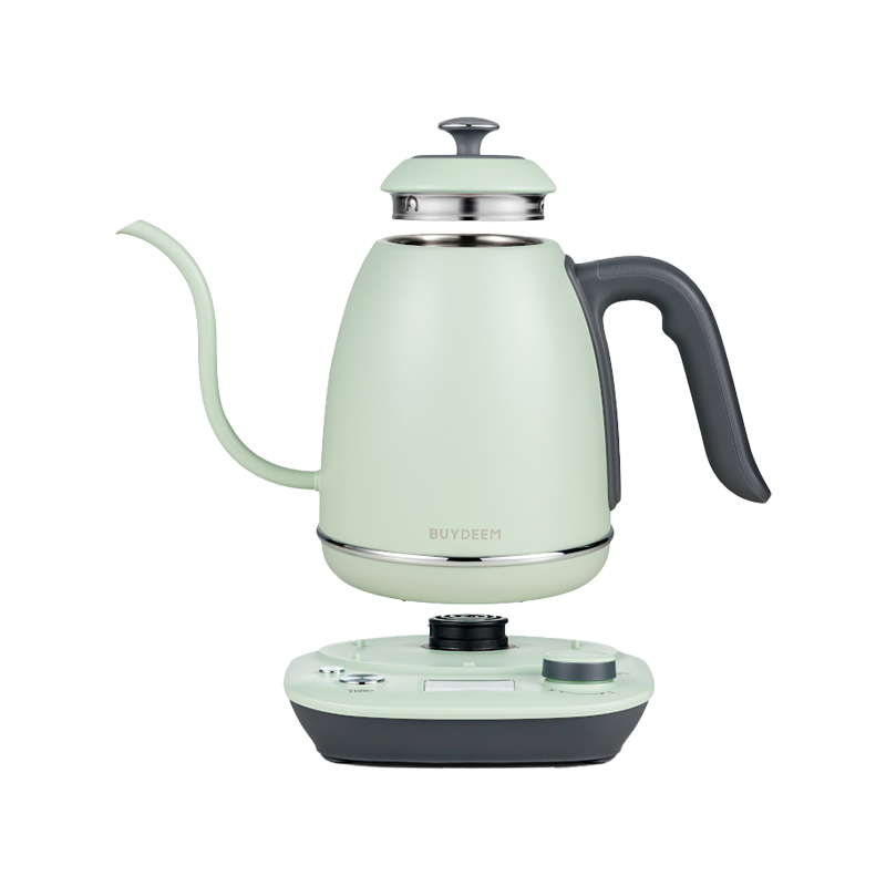 Електрическа кана Gooseneck BUYDEEM K821, 1000W, 0.8 л, Поддърждане на топло, NTC сензорна технология, LCD, Светлозелен