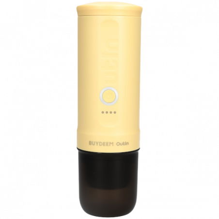 Преносима еспресо машина BUYDEEM Nano OTEM-01, 7500 mAh, 20 bar, 50 ml, 12/24V, USB и Type-C зареждане, Мляно+капсули, Жълт