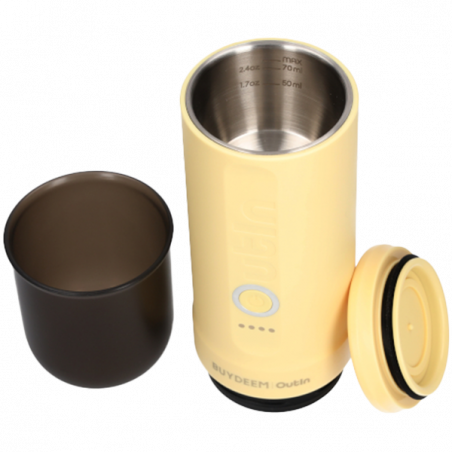 Преносима еспресо машина BUYDEEM Nano OTEM-01, 7500 mAh, 20 bar, 50 ml, 12/24V, USB и Type-C зареждане, Мляно+капсули, Жълт