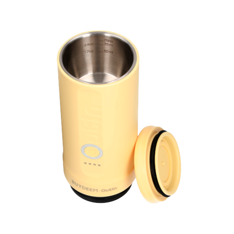 Преносима еспресо машина BUYDEEM Nano OTEM-01, 7500 mAh, 20 bar, 50 ml, 12/24V, USB и Type-C зареждане, Мляно+капсули, Жълт