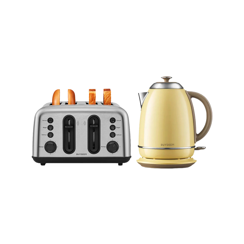 Електрическа кана BUYDEEM K640, 2400W, 1.7 л, Защита от кипене на сухо, Без BPA, LED, Жълт