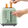 Тостер за хляб BUYDEEM DT620E, 900W, 2 слота, 7 автоматични програми и нива на препичане, LED индикатори, Тавичка за трохи, Зелен