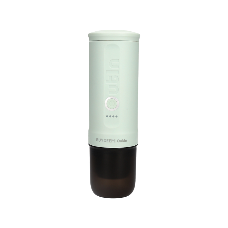 Преносима еспресо машина BUYDEEM Nano OTEM-01, 7500 mAh, 20 bar, 50 ml, 12/24V, USB и Type-C зареждане, Мляно+капсули, Зелен