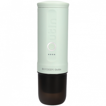 Преносима еспресо машина BUYDEEM Nano OTEM-01, 7500 mAh, 20 bar, 50 ml, 12/24V, USB и Type-C зареждане, Мляно+капсули, Зелен