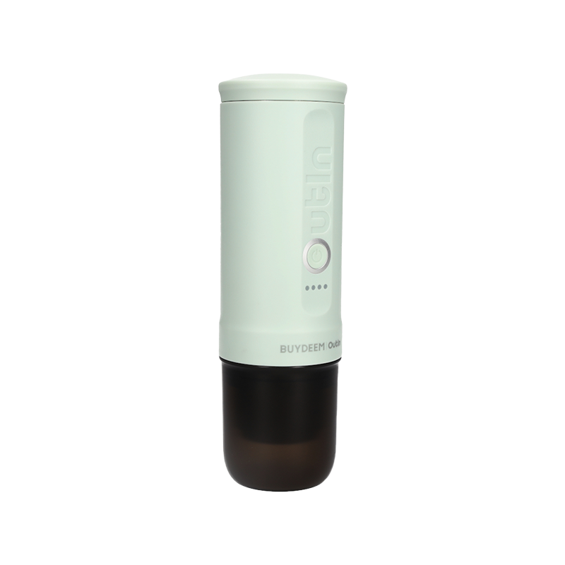 Преносима еспресо машина BUYDEEM Nano OTEM-01, 7500 mAh, 20 bar, 50 ml, 12/24V, USB и Type-C зареждане, Мляно+капсули, Зелен