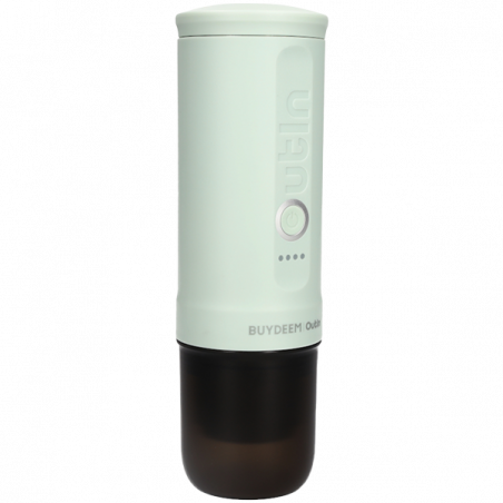 Преносима еспресо машина BUYDEEM Nano OTEM-01, 7500 mAh, 20 bar, 50 ml, 12/24V, USB и Type-C зареждане, Мляно+капсули, Зелен