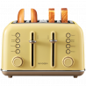 Тостер за хляб BUYDEEM DT640E, 1800W, 4 слота, 7 автоматични програми, 7 степени на препичане, LED индикатори, Тави за трохички, Високо изскачане, Жълт