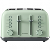 Тостер за хляб BUYDEEM DT640E, 1800W, 4 слота, 7 автоматични програми, 7 степени на препичане, LED индикатори, Тави за трохички, Високо изскачане, Зелен