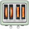 Тостер за хляб BUYDEEM DT640E, 1800W, 4 слота, 7 автоматични програми, 7 степени на препичане, LED индикатори, Тави за трохички, Високо изскачане, Зелен