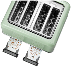 Тостер за хляб BUYDEEM DT640E, 1800W, 4 слота, 7 автоматични програми, 7 степени на препичане, LED индикатори, Тави за трохички, Високо изскачане, Зелен